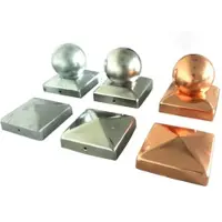 TRUTZHOLM 25x Pfostenkappe Abdeckkappe Edelstahl - Kupfer - verzinkt - Pyramide - Kugel... 71x71 mm Kupfer Pyramide