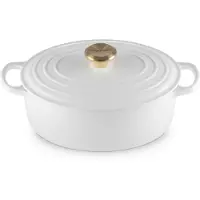 Le Creuset Cocotte oval Evo 27 cm white with gold handle