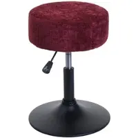 Proregal Hocker Höhenverstellbar Und Drehbar Sitzhöhe 45-57cm Durchmesser 37cm Stoff Chenille Bordeaux Sitzhocker Schminkhocker