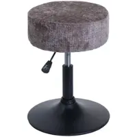 Proregal Hocker Höhenverstellbar Und Drehbar Sitzhöhe 45-57cm Durchmesser 37cm Stoff Chenille Braun Sitzhocker Schminkhocker