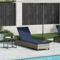 Prolenta Maison Exclusive - Sonnenliege mit Auflagen Grau 55x200x25,5cm Poly Rattan