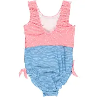 Playshoes Badeanzug in Rosa/ Hellblau - 110/116