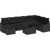 vidaXL Gartensofa-set 9 stk. Poly-Rattan