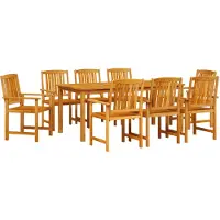 vidaXL Garten Essgruppe 9 pcs Braun Massivholz Akazie