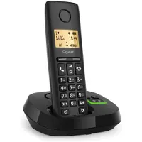 Gigaset PURE 100A, Analoges/DECT-Telefon, Kabelloses Mobilteil, Freisprecheinrichtung, 50 Eintragungen, Anrufer-Identifikation, Schwarz