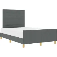 vidaXL Bettgestell mit Kopfteil Dunkelgrau 140 x 200 cm Stoff
