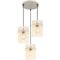 Globo Lighting LED Hängeleuchte, Glasstäbe, sand, Höhenverstellbar, D 47 cm