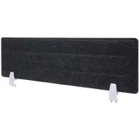 Proregal Tischtrennwand | HxBxT 30x100x1cm | Schallschutz Stoff/Textil mit Prägung | Schwarz | Büro-Sichtschutz Schreibtisch Pinnwand
