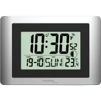 Technoline WS 8028, Wand/Tisch, Funkgesteuerte Uhr, Rechteck, Silber, LCD, Akku