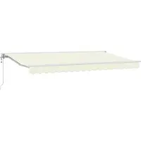 vidaXL Markisenrahmen Creme 350 x 200 cm Polyester mit PolyurethanBeschichtung