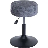 Proregal Hocker Höhenverstellbar Und Drehbar Sitzhöhe 45-57cm Durchmesser 37cm Stoff Chenille Dunkelgrau Sitzhocker Schminkhocker