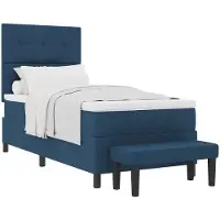 vidaXL Boxspringbett mit Kopfteil Blau 100 x 200 cm Stoff
