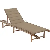Helloshop26 - Sonnenliege Deckstuhl Sonnenbett Gartenbett Terrassenmöbel 200 cm mit Bambuskissen 02_0012298