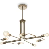 Ideal Lux Aufhängung Industrial-Minimal Triumph Metall Messing 8 Lichter E27