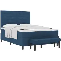 vidaXL Boxspringbett mit Kopfteil Blau 160 x 200 cm Stoff