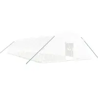 Helloshop26 - Gewächshauszelt für Pflanzen Blumen und Gemüse mit Stahlrahmen 96 m¬≤ 16 x 6 x 2,85 m weiß 02_0044643
