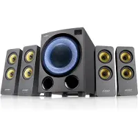 F&D F7700X, 4.1 Kanäle, 80 W, Universal, Schwarz, Kabellos, FM, PLL