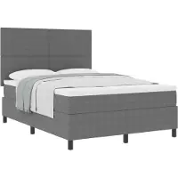 vidaXL Boxspringbett Hellgrau und Weiß 140 x 200 cm Cordstoff
