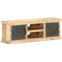 vidaXL TV-Schrank mit Stahltüren 120x30x40 cm Mango Massivholz