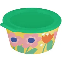 Koziol NORA BOX 700 ml BLOOMS Schale mit Deckel – strong yellow/mid green