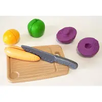 Ecoiffier 100% Chef Schneidebrett mit Gemüse und Schneidemesser, 10 Stück