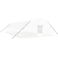 Helloshop26 - Gewächshauszelt für Pflanzen Blumen und Gemüse mit Stahlrahmen 72 m2 12 x 6 x 2,85 m weiß 02_0044623