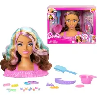 Barbie -Puppe Styling-Kopf, dunkelbraune Haare mit mehr als 20 bunten Accessoires, Modepuppe, Weiblich, 3 Jahr(e), Mädchen, 266 mm, 1,2 kg