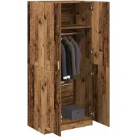 vidaXL Kleiderschrank Altholz-Optik 80x52x180 cm Holzwerkstoff