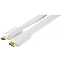 Exertis Connect High Speed HDMI Flachkabel, vergoldete Stecker, HDMI St. A / St. A, weiß, 5,0 m Flaches weißes HDMI