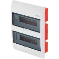 Elektro-Plast Verteilerschrank RP 2/12 - Weiß - IP40 - Modulare Installation - Transparentes Design