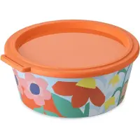 Koziol NORA BOX 1,3 l BLOOMS Schale mit Deckel – sweet blue/strong coral