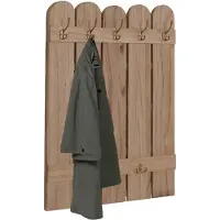 Mendler Wandgarderobe HWC-N95, Garderobe Garderobenpaneel, Paulownia 7 Haken 86x60cm ~ natur