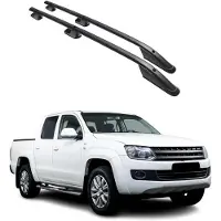 Omtec Dachreling 7535931B Fahrzeugdach beidseitig für VW Amarok Pickup (2HA, 2HB, S1B, S6B, S7A, S7B) Aluminium