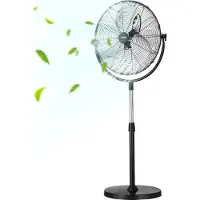 Vevor Industrieller Standventilator, 560 mm Ventilator, 115–147 cm, 3 Geschwindigkeiten, Ventilator für Wohnzimmer, Zuhause, Büro, Schwarz