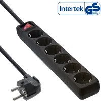 InLine Steckdosenleiste 6-fach Schutzkontakt mit Schalter 5m schwarz