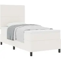 vidaXL Boxspringbett Creme und Weiß 100 x 200 cm Cordstoff