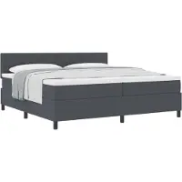 vidaXL Boxspringbett Dunkelgrau und Weiß 200 x 200 cm Cordstoff