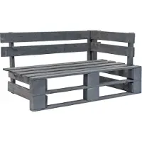 vidaXL Outdoor-Ecksofa Paletten Kiefernholz Imprägniert Grau