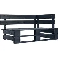 vidaXL Garten-Ecksofa aus Paletten Schwarz Imprägniertes Kiefernholz