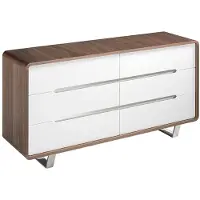 Angel Cerdá Kommode 7106 in Walnuss / Weiß / Stahl – (B)140 x (H)70 x (T)39 cm | Gr.: onesize