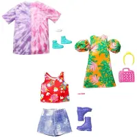 Barbie Fashionistas Moden-Sortiment mit Puppenkleidern, 1Outfit & 2Accessoires für Puppen, Puppenzubehörset, 3 Jahr(e), 10 g