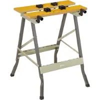 Durhand Klappbare Werkbank, Werkbank mit 4 Klemmen, Sägebock, 100 kg Tragkraft, Stahlrahmen, Arbeitsplatte für Baustelle, Werkstatt, Garage, 62,5 x 60,5 x 78,5 cm, Grau