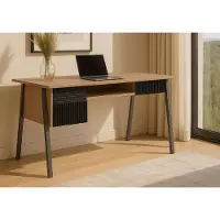 Mendler Schreibtisch HWC-O40, Bürotisch Computertisch, MDF Metall Melamin 78x120x60cm natur