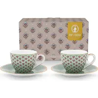 Pip studio Espressotasse Home Espresso-Tassen und Untertassen Blooming Tales Blue (2er Set)