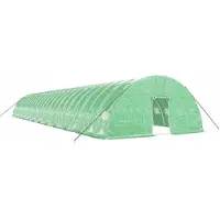Helloshop26 - Gewächshauszelt für Pflanzen Blumen und Gemüse mit Stahlrahmen 144 m2 24 x 6 x 2,85 m grün 02_0044548