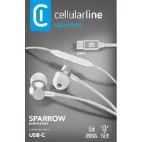 Cellularline SPARROW, Kabelgebunden, Anrufe/Musik, 54 g, Kopfhörer, Weiß