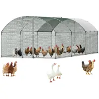 Vevor Hühnerstall 3x4x2 m, begehbarer Hühnerauslauf mit Abdeckung, Hühnerhaus mit Turmdach & Sicherheitsschloss, Enten- & Kaninchenkäfig, Geflügelgehege für Hinterhof, Bauernhof, Hof