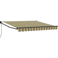 vidaXL Ausziehbare Markise Grün und Gelb 300 x 250 x 165 cm