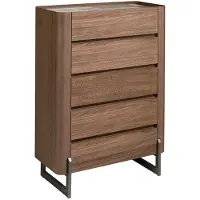 Angel Cerdá Chiffonier aus Nussbaum und dunklem metallisiertem Stahl mit Porzellanmarmorplatte 7153C