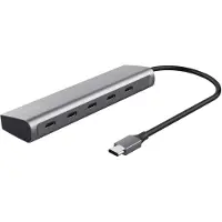 Trust Halyx, USB 3.2 Gen 1 (3.1 Gen 1) Type-C, USB Typ-C, Silber, Acrylnitril-Butadien-Styrol (ABS), 100 W, 0,1 m